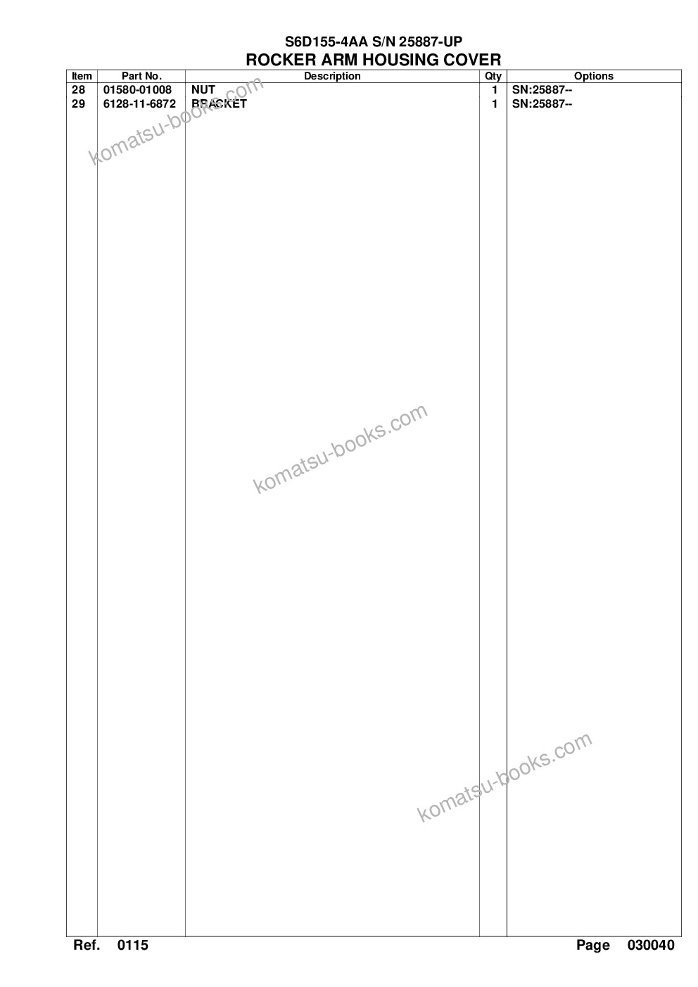 Komatsu s6d155-4aa s/n 25887-up Parts catalog cover Page 9 Komatsu s6d155-4aa s/n 25887-up Parts catalog cover Page 9