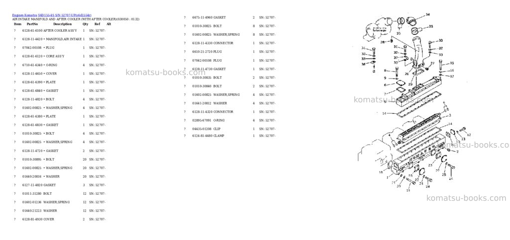 Komatsu S6D155-4S S/N 52707-UP Parts catalog cover Page 4 Komatsu S6D155-4S S/N 52707-UP Parts catalog cover Page 4