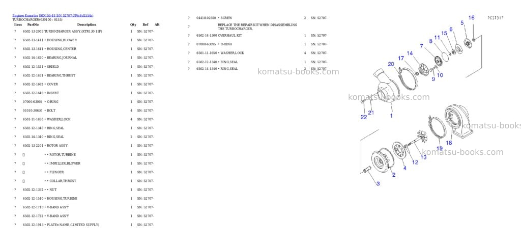 Komatsu S6D155-4S S/N 52707-UP Parts catalog cover Page 9 Komatsu S6D155-4S S/N 52707-UP Parts catalog cover Page 9