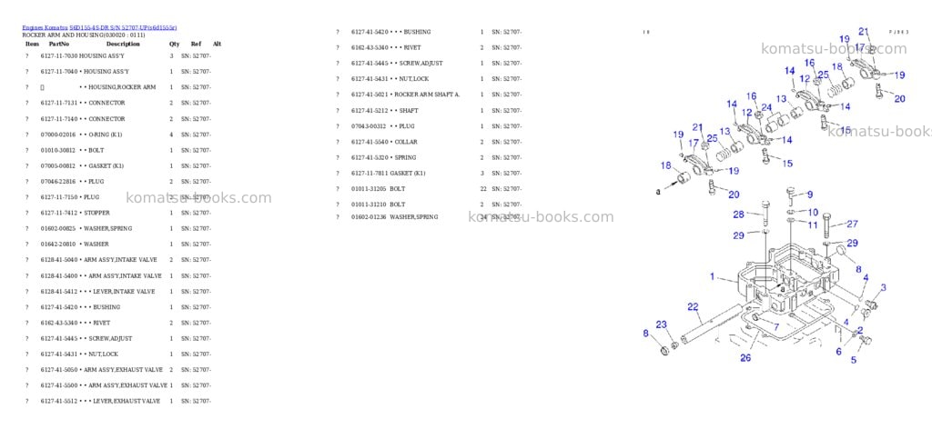 Komatsu s6d155-4s-dr s/n 52707-up Parts catalog cover Komatsu s6d155-4s-dr s/n 52707-up Parts catalog cover