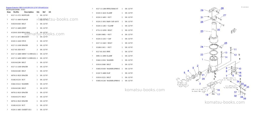 Komatsu s6d155-4s-dr s/n 52707-up Parts catalog cover Page 7 Komatsu s6d155-4s-dr s/n 52707-up Parts catalog cover Page 7
