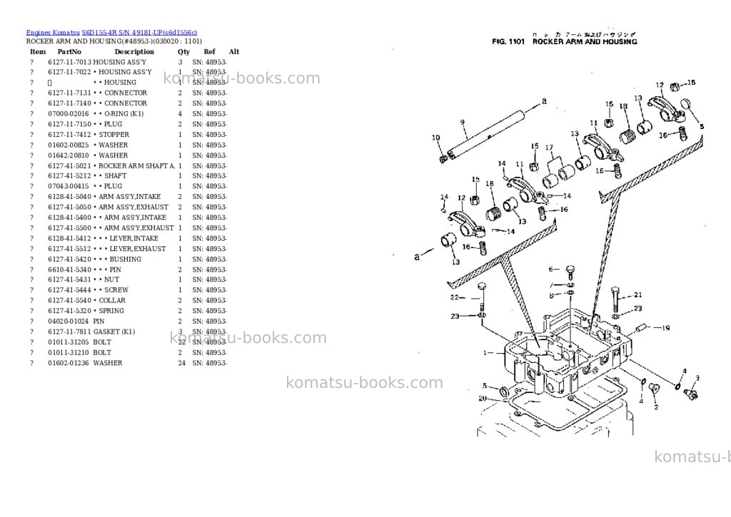 Komatsu S6D155-4R S/N 49181-UP Parts catalog cover Komatsu S6D155-4R S/N 49181-UP Parts catalog cover