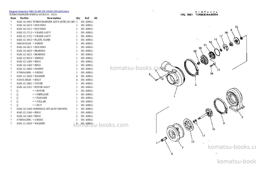 Komatsu S6D155-4R S/N 49181-UP Parts catalog cover Page 10 Komatsu S6D155-4R S/N 49181-UP Parts catalog cover Page 10