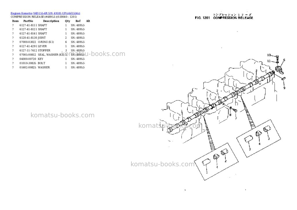 Komatsu S6D155-4R S/N 49181-UP Parts catalog cover Page 3 Komatsu S6D155-4R S/N 49181-UP Parts catalog cover Page 3