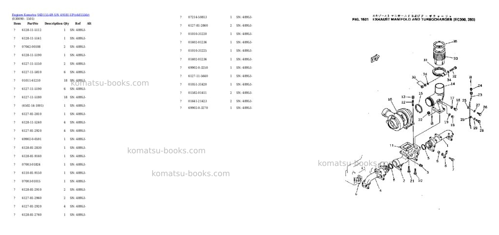 Komatsu s6d155-4r s/n 49181-up Parts catalog cover Page 8 Komatsu s6d155-4r s/n 49181-up Parts catalog cover Page 8