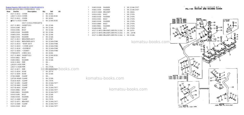 Komatsu S6D155-4K S/N 22146-UP Parts catalog cover Page 2 Komatsu S6D155-4K S/N 22146-UP Parts catalog cover Page 2