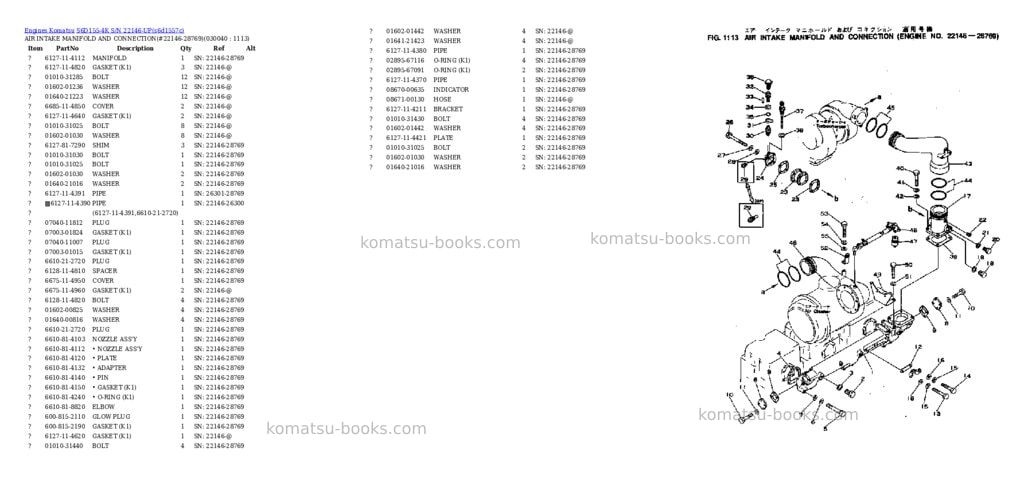 Komatsu S6D155-4K S/N 22146-UP Parts catalog cover Page 3 Komatsu S6D155-4K S/N 22146-UP Parts catalog cover Page 3