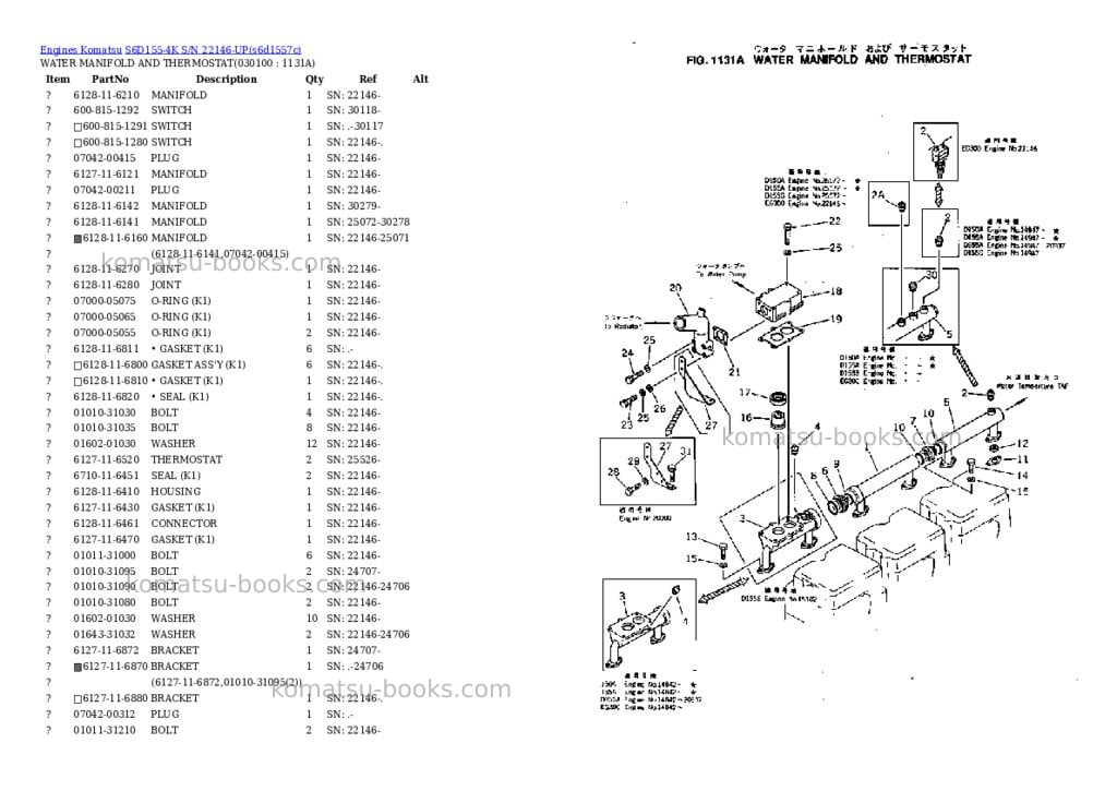 Komatsu S6D155-4K S/N 22146-UP Parts catalog cover Page 9 Komatsu S6D155-4K S/N 22146-UP Parts catalog cover Page 9