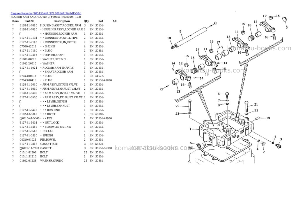 Komatsu s6d155-4-r s/n 10014-up Parts catalog cover Komatsu s6d155-4-r s/n 10014-up Parts catalog cover