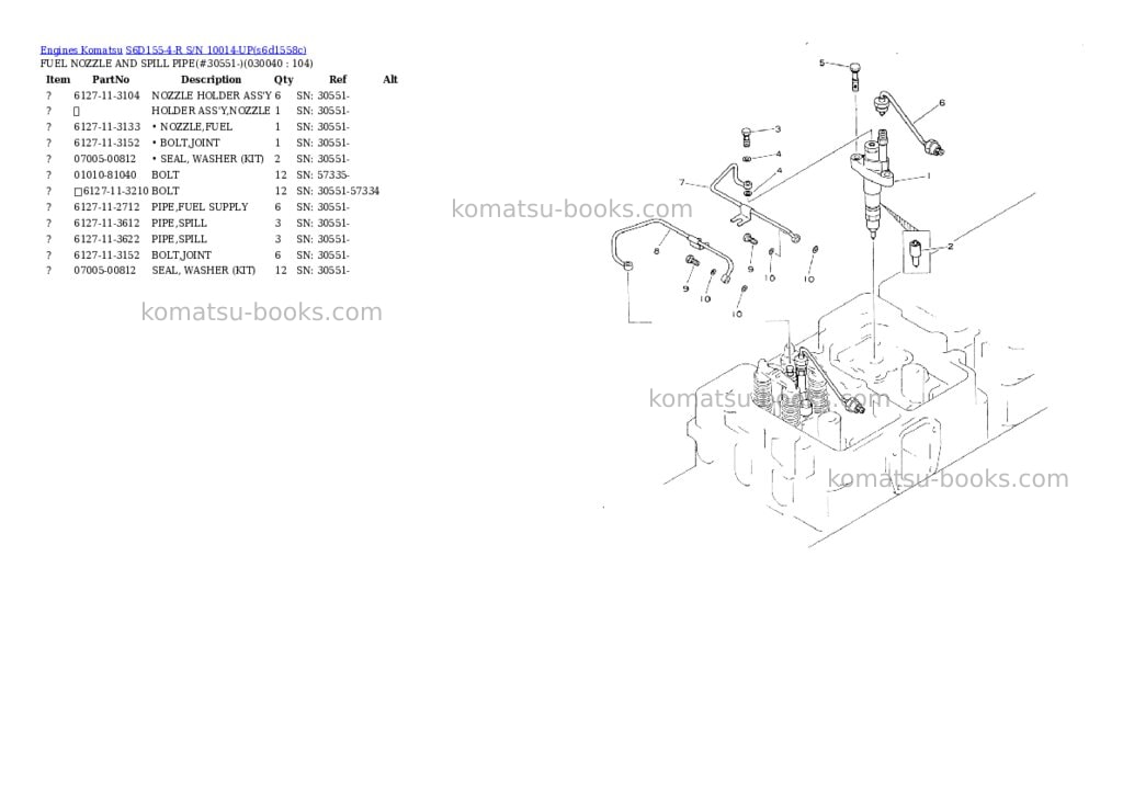 Komatsu s6d155-4-r s/n 10014-up Parts catalog cover Page 3 Komatsu s6d155-4-r s/n 10014-up Parts catalog cover Page 3