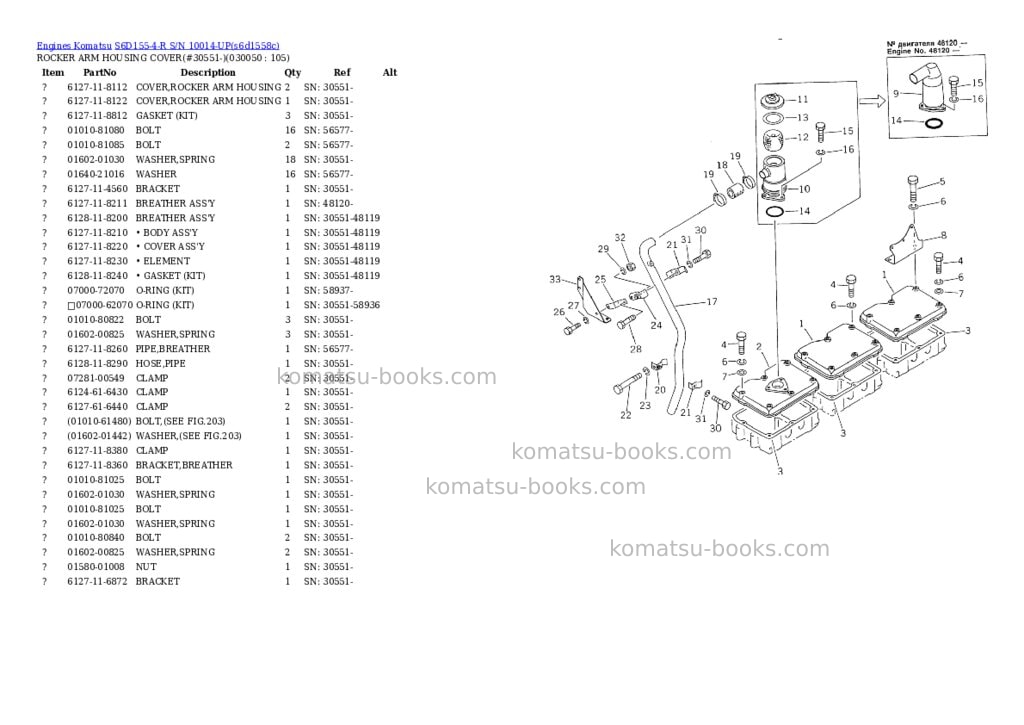 Komatsu s6d155-4-r s/n 10014-up Parts catalog cover Page 4 Komatsu s6d155-4-r s/n 10014-up Parts catalog cover Page 4