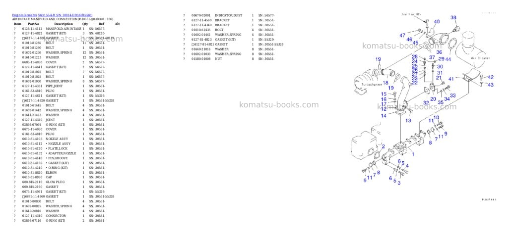 Komatsu s6d155-4-r s/n 10014-up Parts catalog cover Page 5 Komatsu s6d155-4-r s/n 10014-up Parts catalog cover Page 5