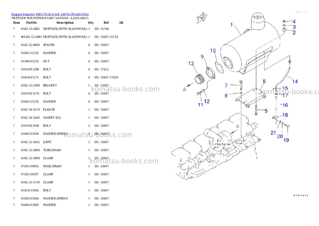 Komatsu s6d170-1d-a s/n 14674-up Parts catalog cover Page 8
