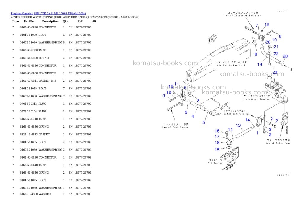 Komatsu s6d170e-2a-6 s/n 17001-up Parts catalog cover Page 6 Komatsu s6d170e-2a-6 s/n 17001-up Parts catalog cover Page 6