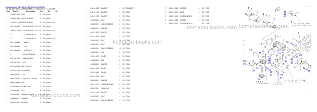 Komatsu s6d170e-2a-6 s/n 17001-up Parts catalog cover Page 8 Komatsu s6d170e-2a-6 s/n 17001-up Parts catalog cover Page 8