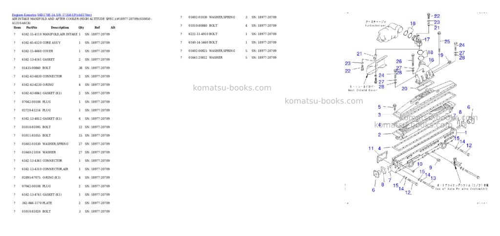 Komatsu s6d170e-2a s/n 17358-up Parts catalog cover Page 4
