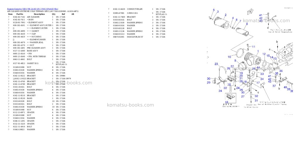 Komatsu s6d170e-2a-6d s/n 17001-up Parts catalog cover Page 5