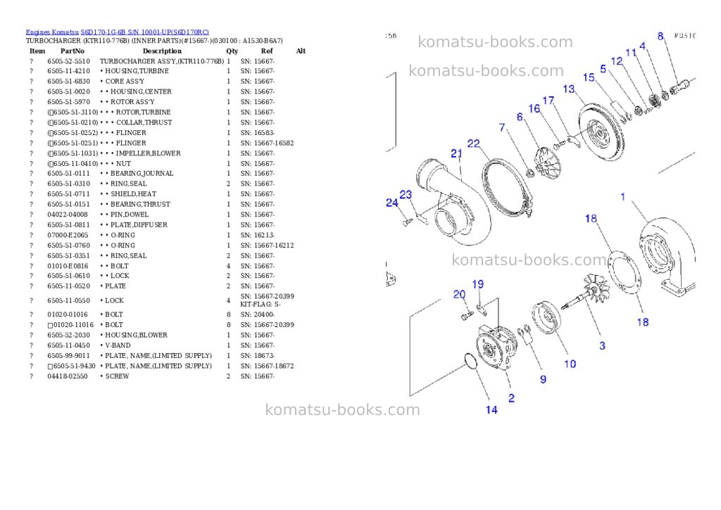 Komatsu s6d170-1g-6b s/n 10001-up Parts catalog cover Page 9 Komatsu s6d170-1g-6b s/n 10001-up Parts catalog cover Page 9