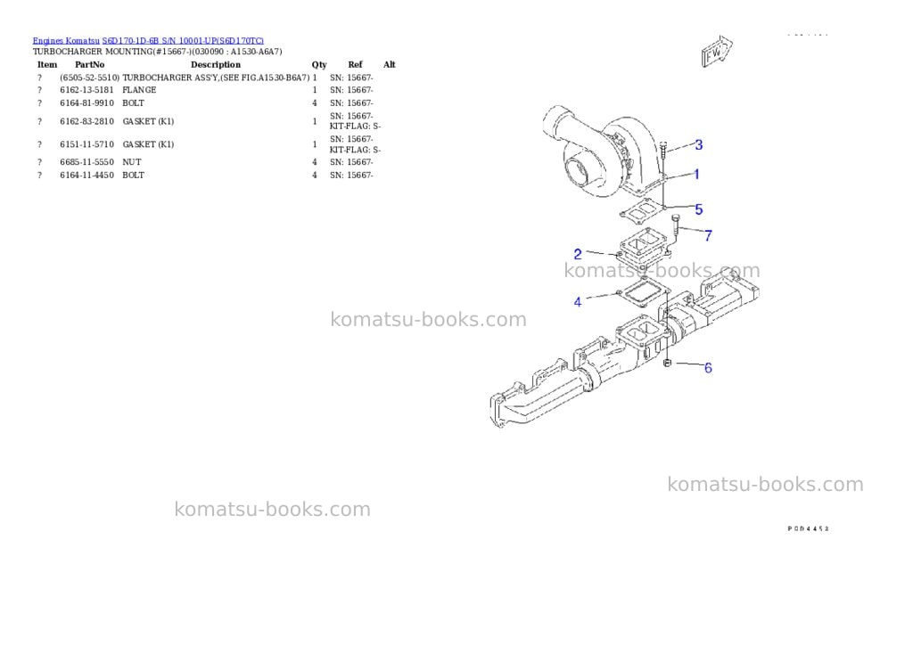 Komatsu s6d170-1d-6b s/n 10001-up Parts catalog cover Page 8 Komatsu s6d170-1d-6b s/n 10001-up Parts catalog cover Page 8