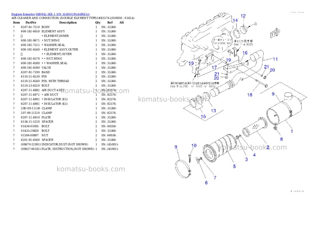 Komatsu s6d95l-1kk-1 s/n 35360-up Parts catalog cover Page 4
