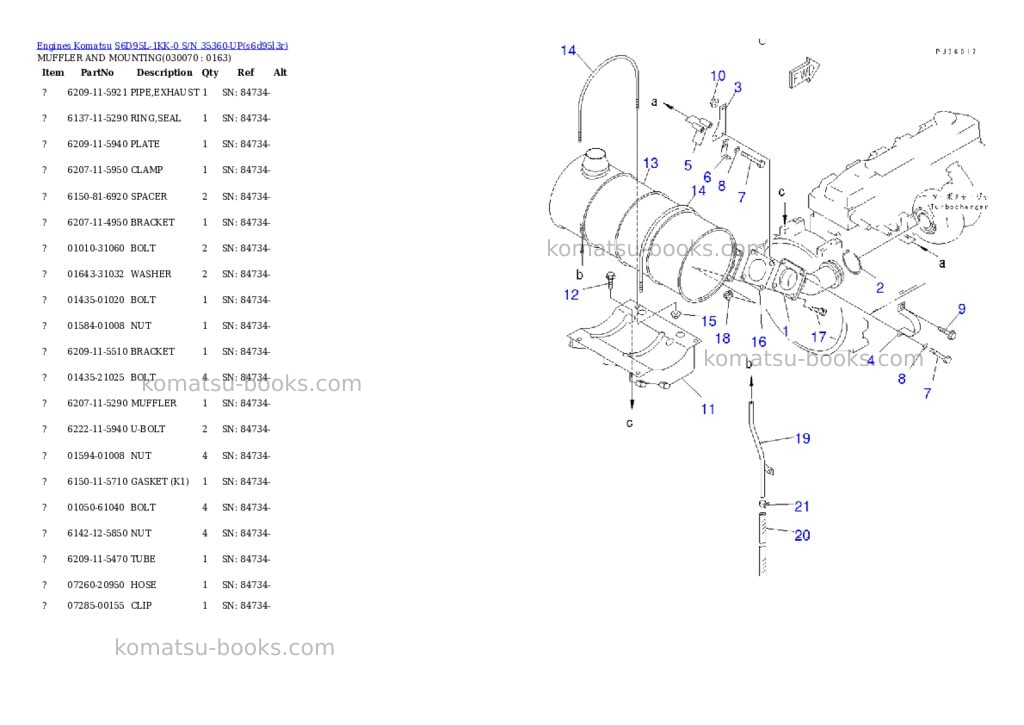Komatsu s6d95l-1kk-0 s/n 35360-up Parts catalog cover Page 6