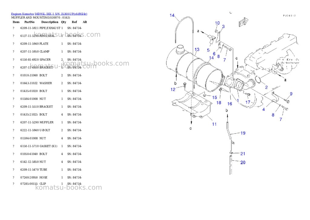 Komatsu S6D95L-1KK-1 S/N 35360-UP Parts catalog cover Page 6 Komatsu S6D95L-1KK-1 S/N 35360-UP Parts catalog cover Page 6