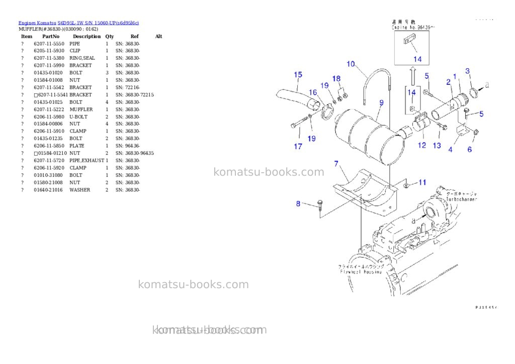 Komatsu s6d95l-1w s/n 15060-up Parts catalog cover Page 8 Komatsu s6d95l-1w s/n 15060-up Parts catalog cover Page 8