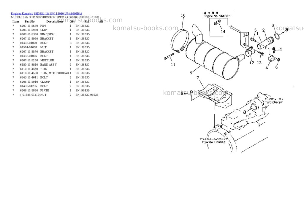 Komatsu s6d95l-1w s/n 15060-up Parts catalog cover Page 9 Komatsu s6d95l-1w s/n 15060-up Parts catalog cover Page 9