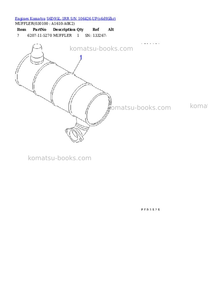 Komatsu s6d95l-1rr s/n 106426-up Parts catalog cover Page 9 Komatsu s6d95l-1rr s/n 106426-up Parts catalog cover Page 9