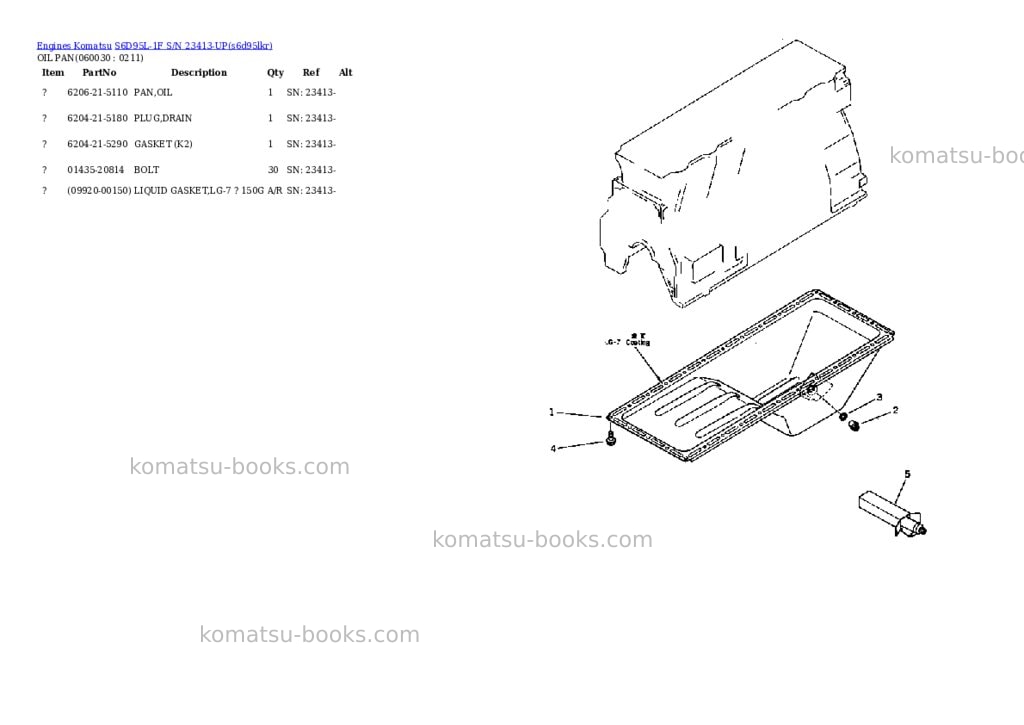 Komatsu s6d95l-1f s/n 23413-up Parts catalog cover Page 8 Komatsu s6d95l-1f s/n 23413-up Parts catalog cover Page 8