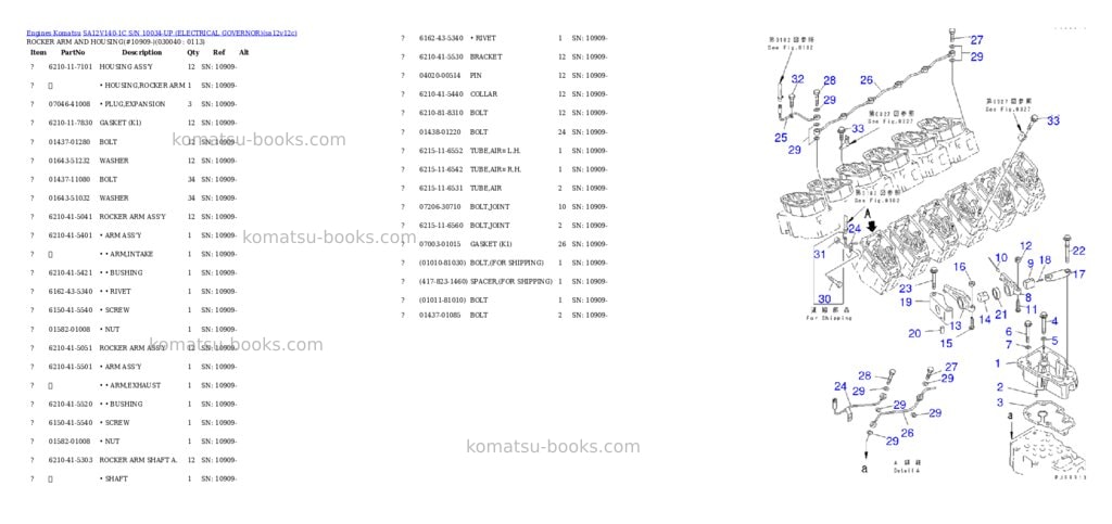 Komatsu sa12v140-1c s/n 10034-up electrical governor Parts catalog cover Page 4