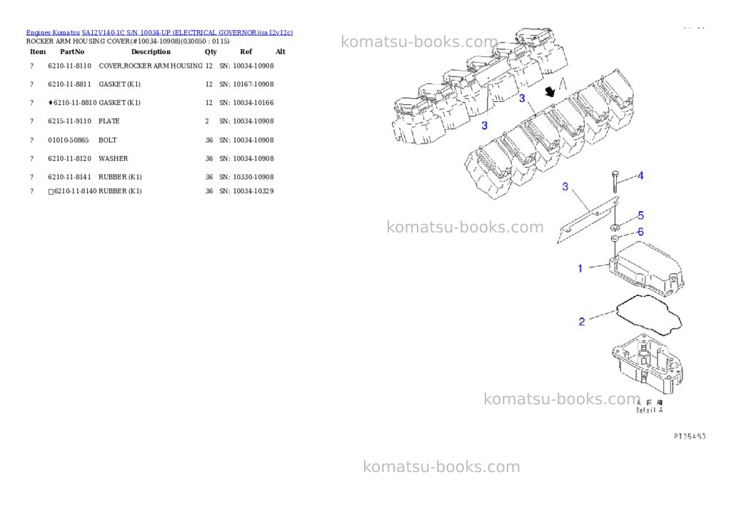 Komatsu sa12v140-1c s/n 10034-up electrical governor Parts catalog cover Page 5