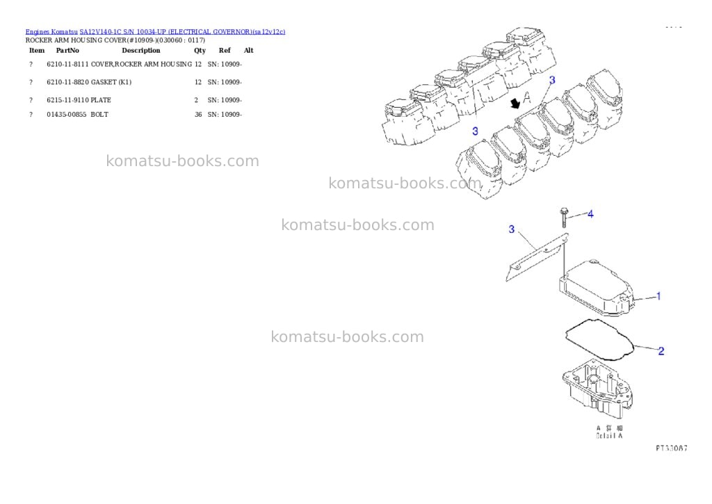 Komatsu sa12v140-1c s/n 10034-up electrical governor Parts catalog cover Page 6