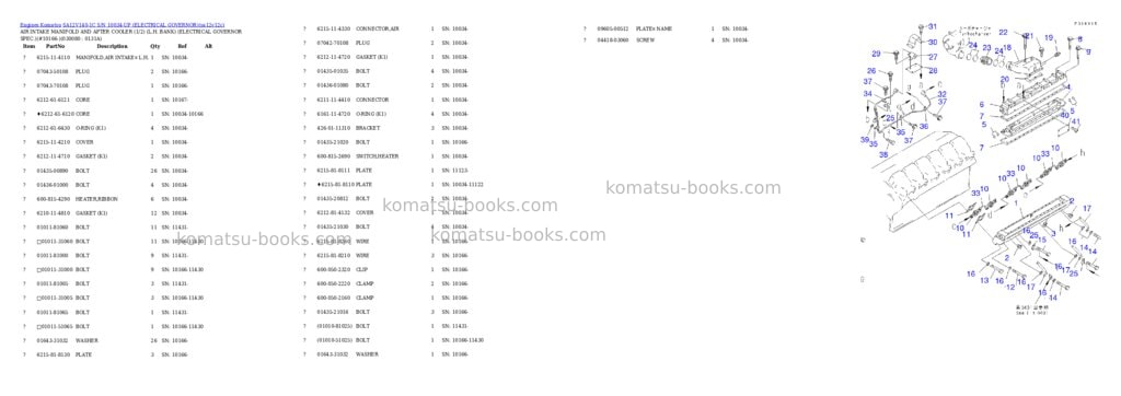 Komatsu sa12v140-1c s/n 10034-up electrical governor Parts catalog cover Page 8