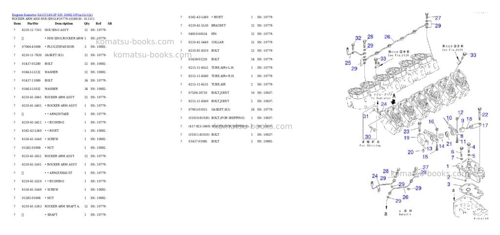 Komatsu sa12v140-1p s/n 10002-up Parts catalog cover Page 2