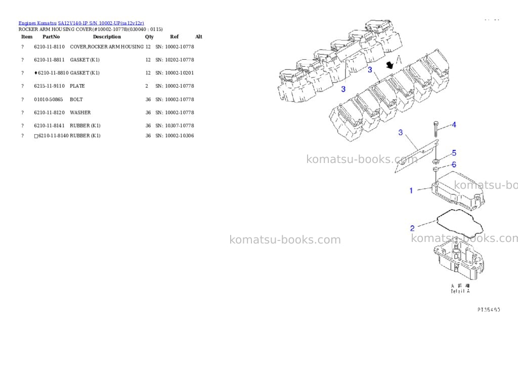 Komatsu sa12v140-1p s/n 10002-up Parts catalog cover Page 3