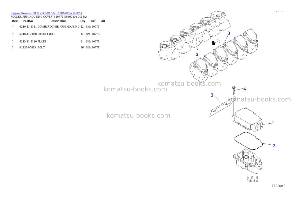 Komatsu sa12v140-1p s/n 10002-up Parts catalog cover Page 4