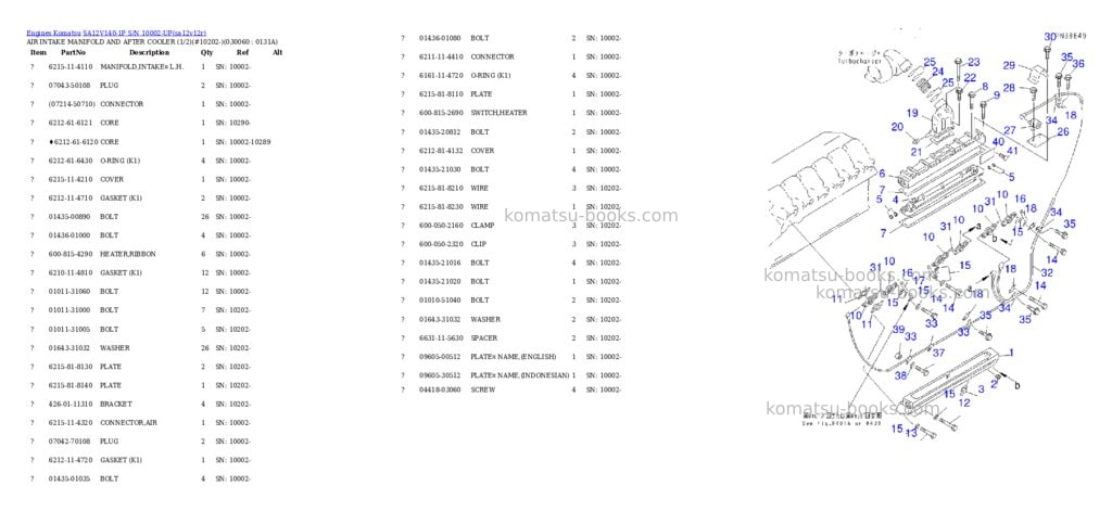 Komatsu sa12v140-1p s/n 10002-up Parts catalog cover Page 5