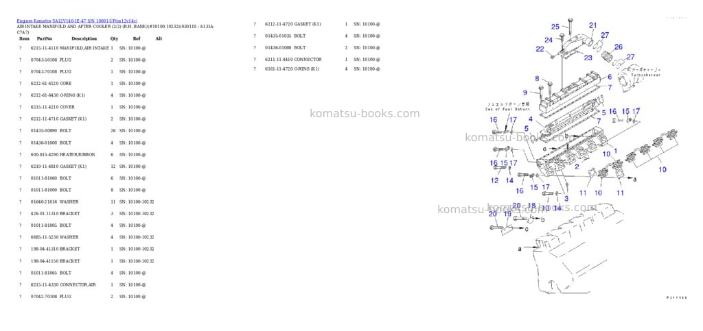 Komatsu sa12v140-1e-47 s/n 10001-up Parts catalog cover Page 10