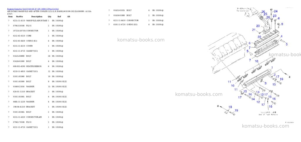 Komatsu sa12v140-1e-47 s/n 10001-up Parts catalog cover Page 8