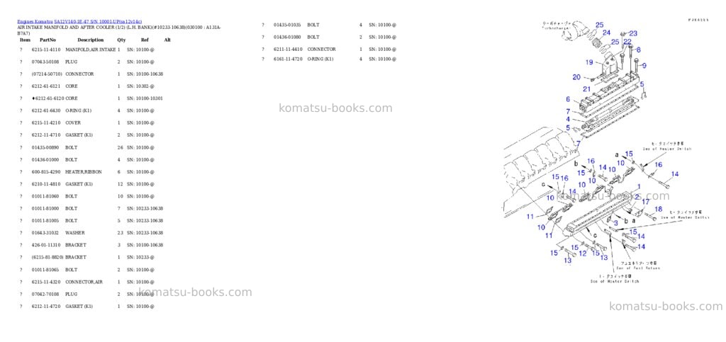 Komatsu sa12v140-1e-47 s/n 10001-up Parts catalog cover Page 9