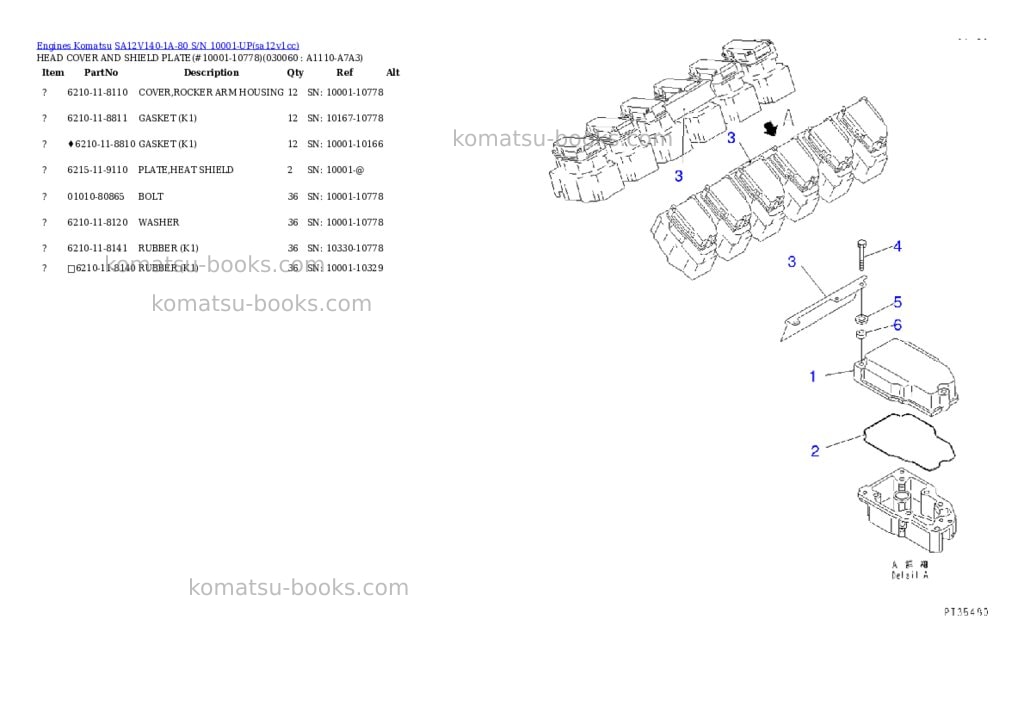 Komatsu sa12v140-1a-80 s/n 10001-up Parts catalog cover Page 4