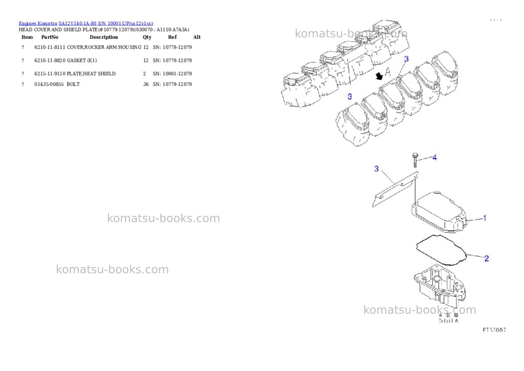 Komatsu sa12v140-1a-80 s/n 10001-up Parts catalog cover Page 5