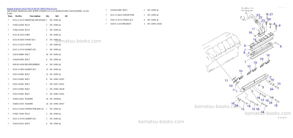 Komatsu sa12v140-1a-80 s/n 10001-up Parts catalog cover Page 7