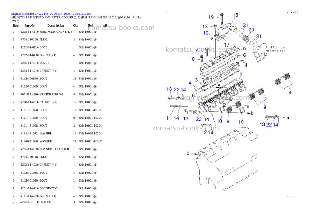 Komatsu sa12v140-1a-80 s/n 10001-up Parts catalog cover Page 9