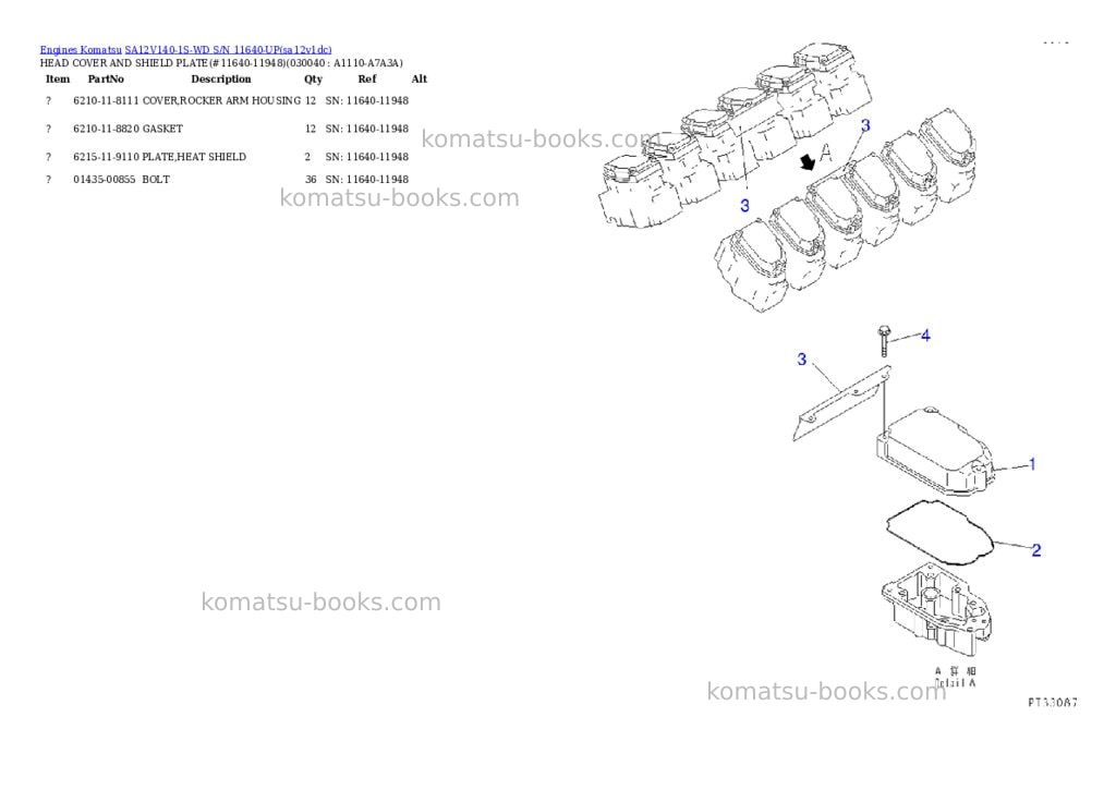 Komatsu sa12v140-1s-wd s/n 11640-up Parts catalog cover Page 3