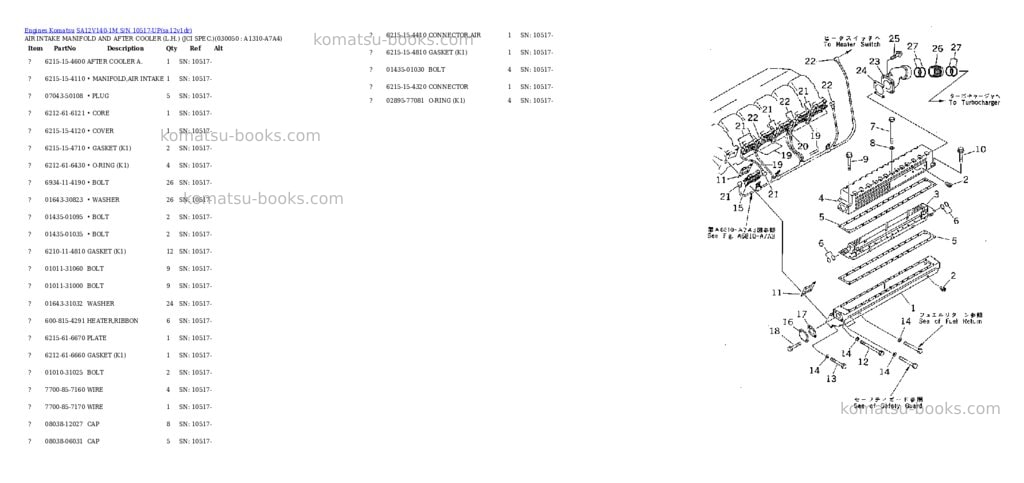 Komatsu sa12v140-1m s/n 10517-up Parts catalog cover Page 3