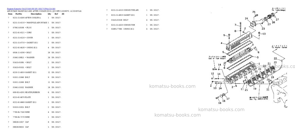 Komatsu sa12v140-1m s/n 10517-up Parts catalog cover Page 5