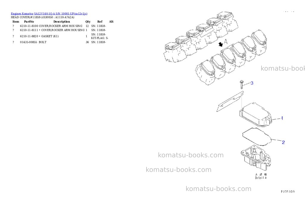 Komatsu sa12v140-1q-a s/n 10001-up Parts catalog cover Page 4 Komatsu sa12v140-1q-a s/n 10001-up Parts catalog cover Page 4