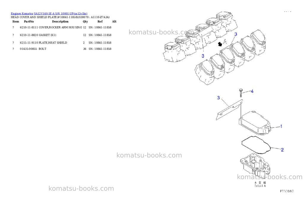Komatsu SA12V140-1E-A S/N 10001-UP Parts catalog cover Page 6 Komatsu SA12V140-1E-A S/N 10001-UP Parts catalog cover Page 6